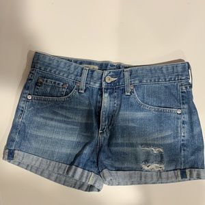 AG Adriano Goldschmied Women's Blue Denim Shorts